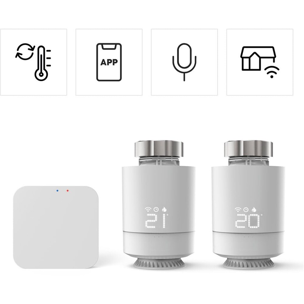 Set control incalzire HAMA 176662, 2 termostate, unitate de control, Wi-Fi, alb