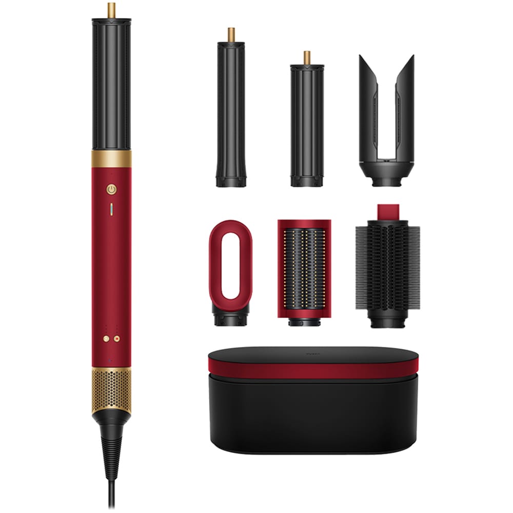 Trusa coafat Multistyler DYSON HS09 Airwrap Co-anda2x, 90 grade, invelis ceramic, rosu