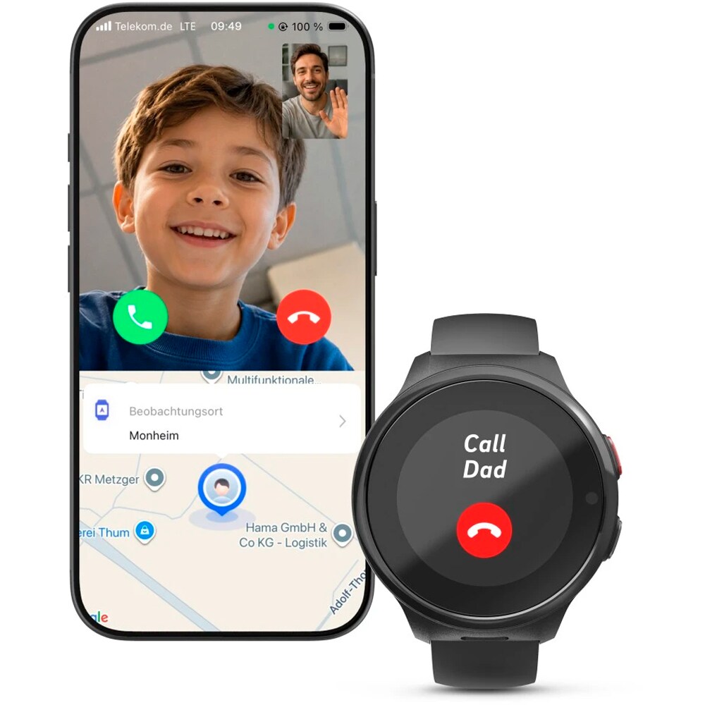 Smartwatch HAMA Kids 178671, Android/iOS, GPS, negru