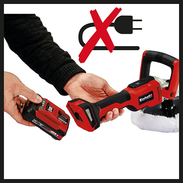 Masina de slefuit rotativa EINHELL CE-CP 18/180 Li E-Solo, 3000ROM, 180mm, fara acumulator, rosu