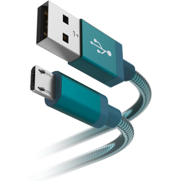 Cablu date HAMA Metal 183336, USB-A - MicroUSB, 1.5m, albastru