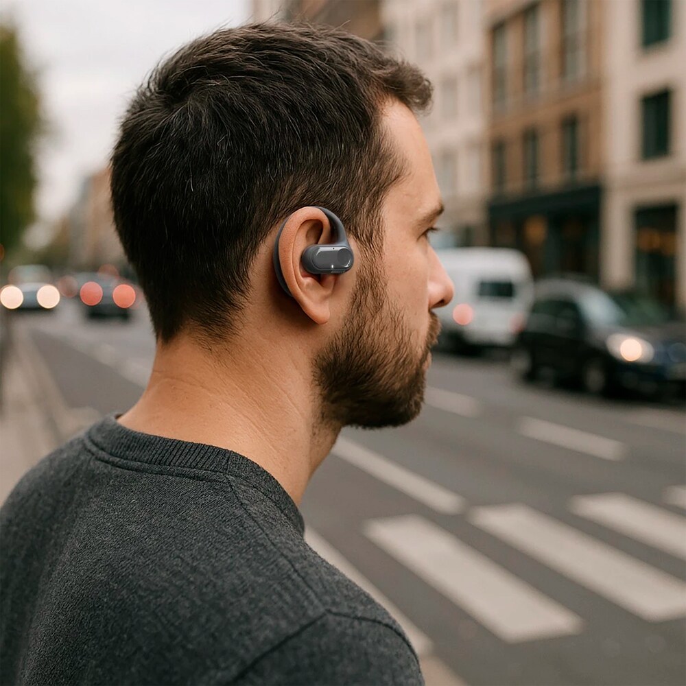 Casti HAMA Spirit Open, True Wireless, Bluetooth, Open-Ear, Microfon, negru