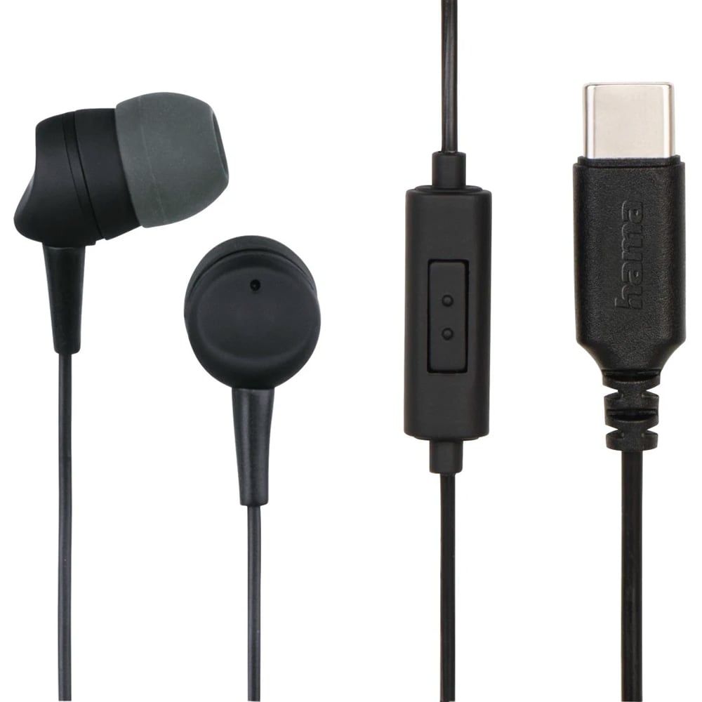 Casti HAMA Sea II, Cu Fir, In-Ear, Microfon, USB-C, negru