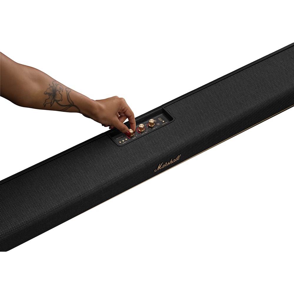 Soundbar MARSHALL Heston 120, 150W, Bluetooth, Wi-Fi, Dolby Atmos, negru