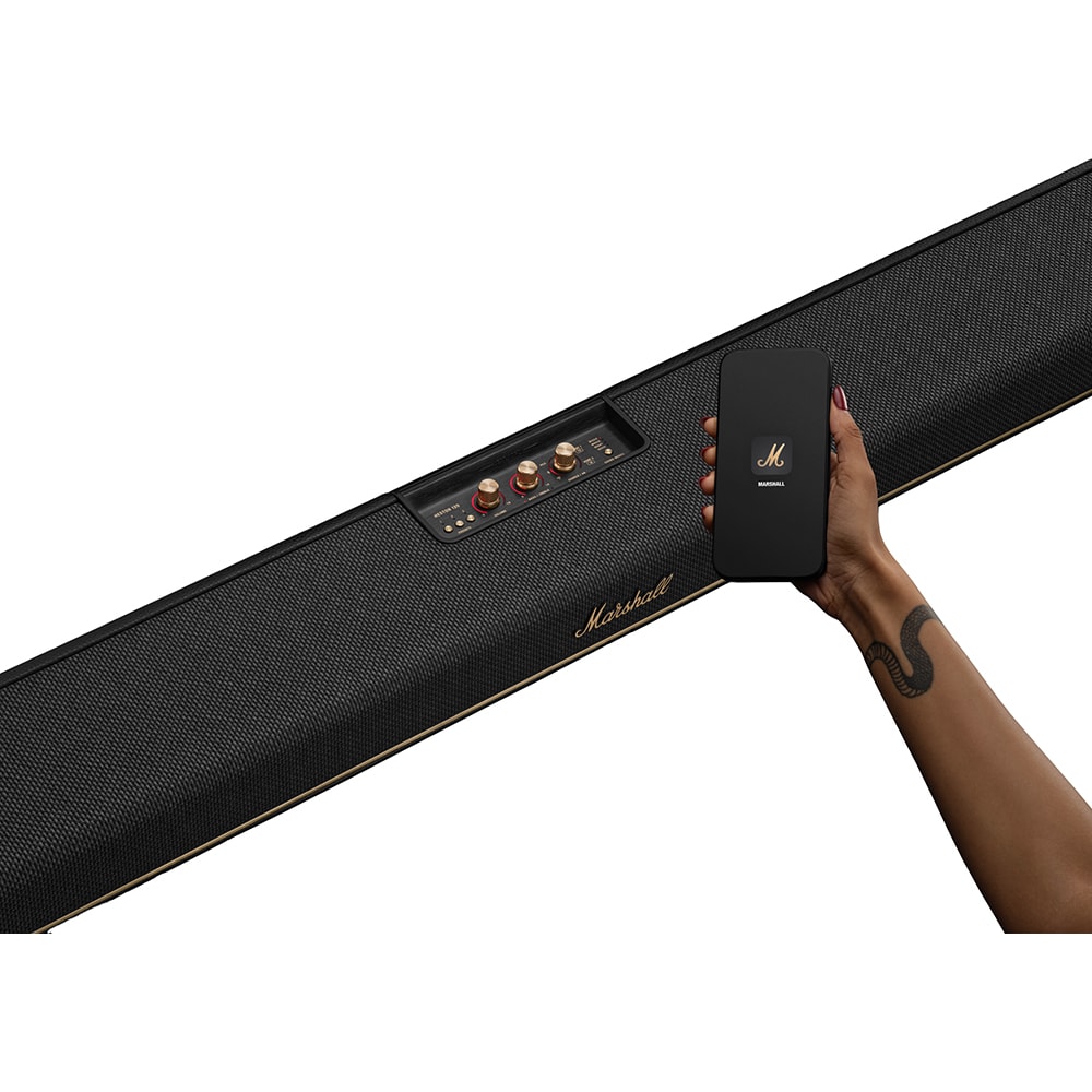 Soundbar MARSHALL Heston 120, 150W, Bluetooth, Wi-Fi, Dolby Atmos, negru