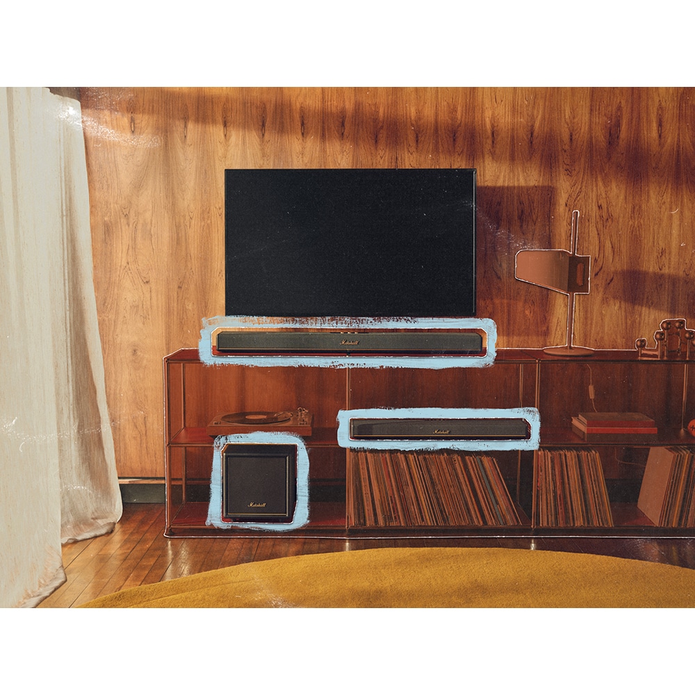 Soundbar MARSHALL Heston 120, 150W, Bluetooth, Wi-Fi, Dolby Atmos, negru