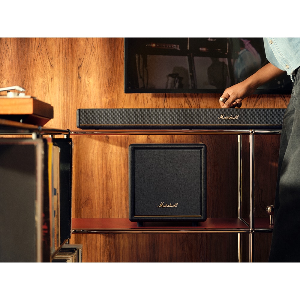 Soundbar MARSHALL Heston 120, 150W, Bluetooth, Wi-Fi, Dolby Atmos, negru