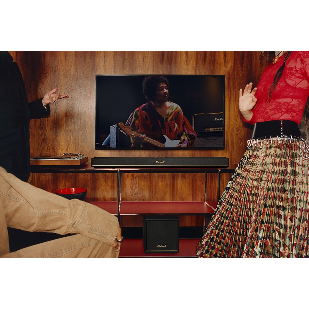 Soundbar MARSHALL Heston 120, 150W, Bluetooth, Wi-Fi, Dolby Atmos, negru