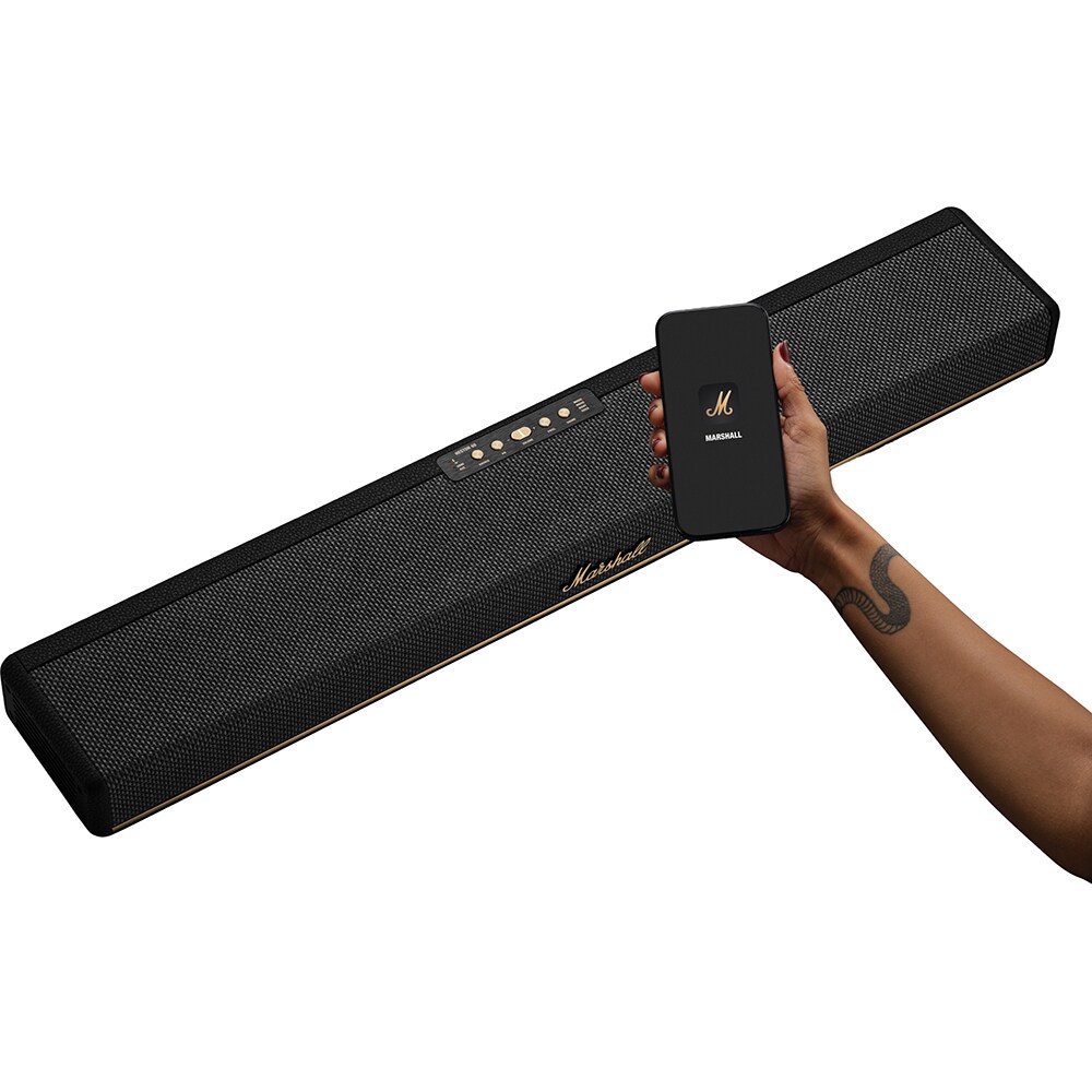 Soundbar MARSHALL Heston 60, 75W RMS, Bluetooth, Wi-Fi, Dolby Atmos, negru