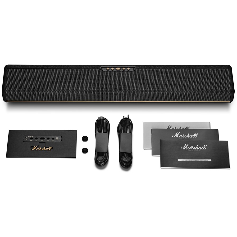 Soundbar MARSHALL Heston 60, 75W RMS, Bluetooth, Wi-Fi, Dolby Atmos, negru