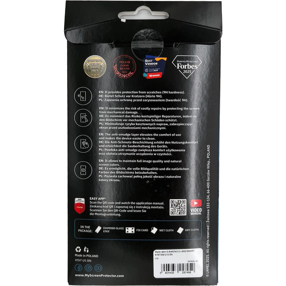 Folie protectie pentru telefon MYSCREEN Diamond Glass G10, transparent