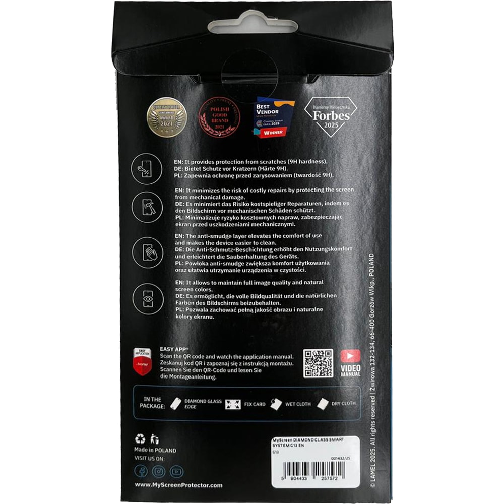 Folie protectie pentru telefon MYSCREEN Diamond Glass G13, transparent