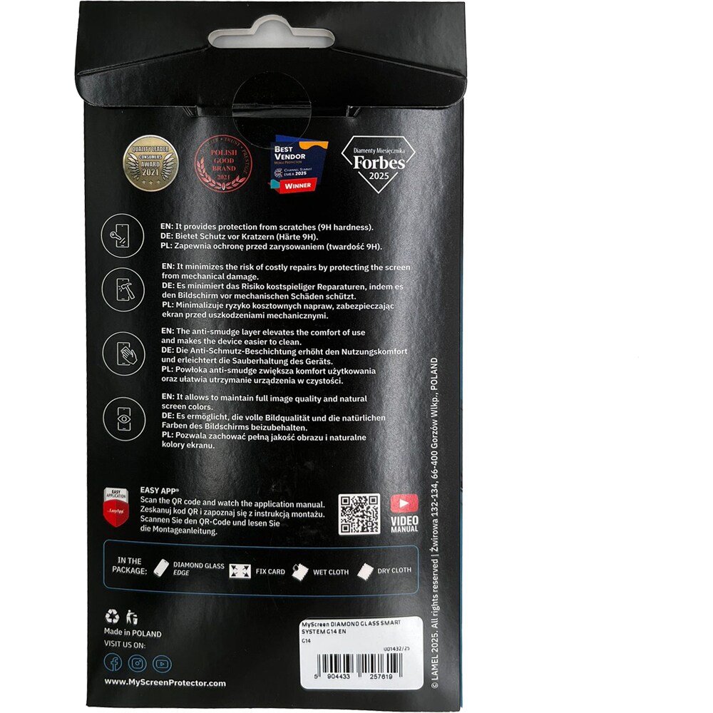 Folie protectie pentru telefon MYSCREEN Diamond Glass G14, transparent