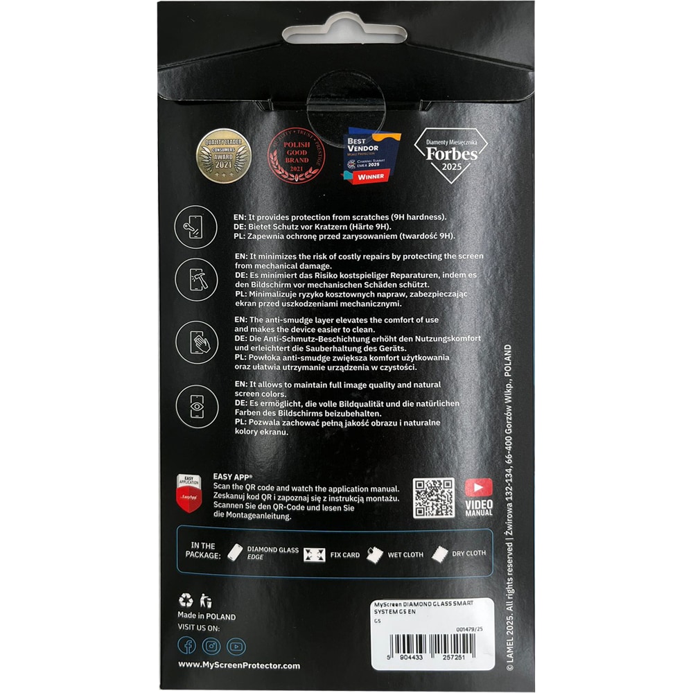 Folie protectie pentru telefon MYSCREEN Diamond Glass G5, transparent