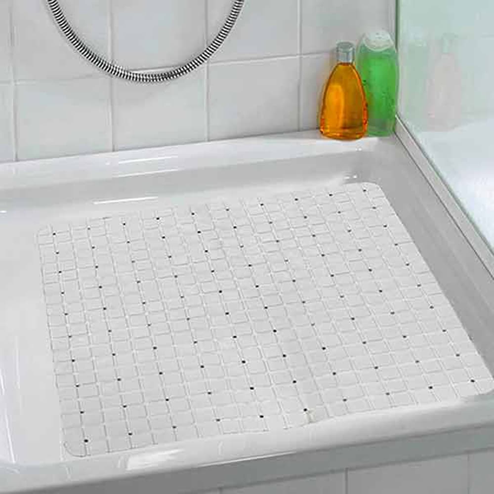 Covor antiderapant pentru dus FRANDIS 195161, PVC, 50 x 50 cm, alb