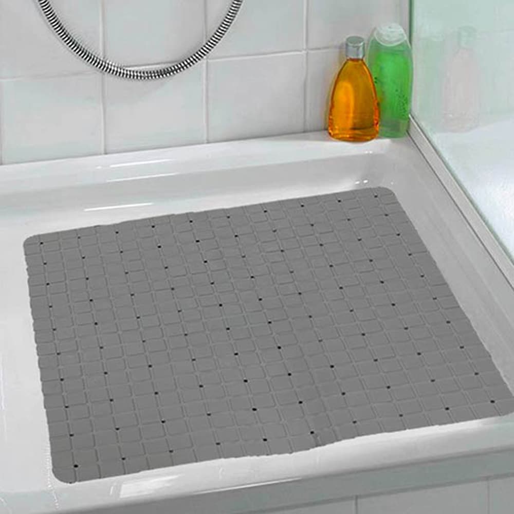 Covor antiderapant pentru dus FRANDIS 195163, PVC, 50 x 50 cm, gri