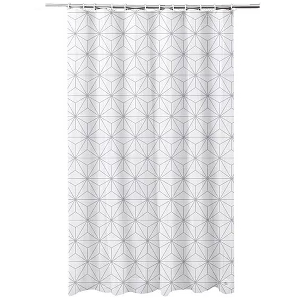 Perdea dus FRANDIS 195550, poliester, 180 x 200 cm, model Rosace, alb