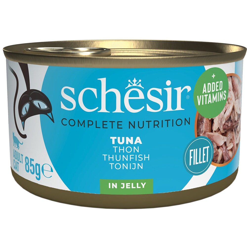 Hrana umeda pentru pisici SCHESIR, Adult, Ton in aspic, 85 g