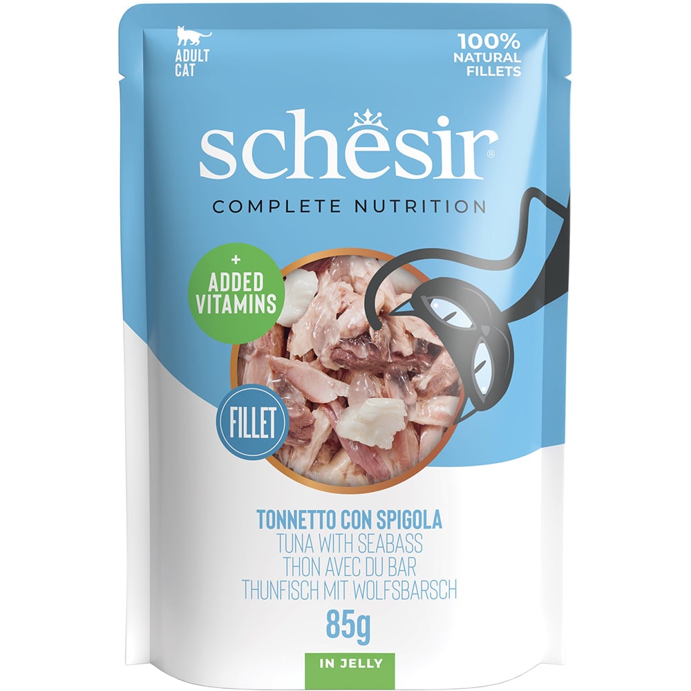 Hrana umeda pentru pisici SCHESIR, Adult, Peste in aspic, 85 g