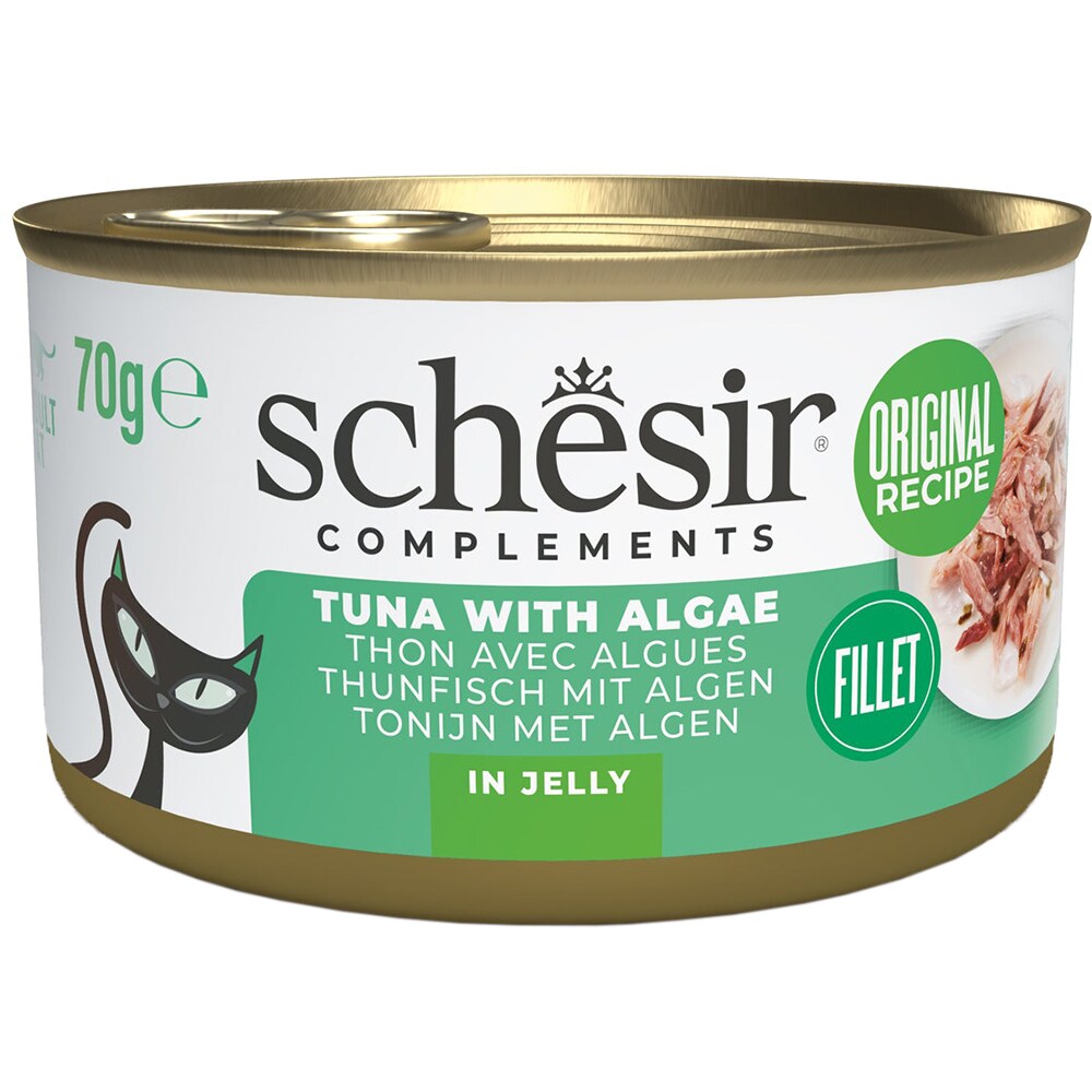 Hrana umeda pentru pisici SCHESIR, Adult, Ton si Alge in aspic, 70 g