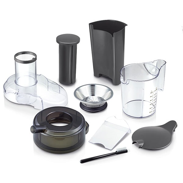 Storcator fructe si legume TEFAL Easy Fruit ZE610D38, 1.2l, 800W, 2 trepte viteza, negru - inox 