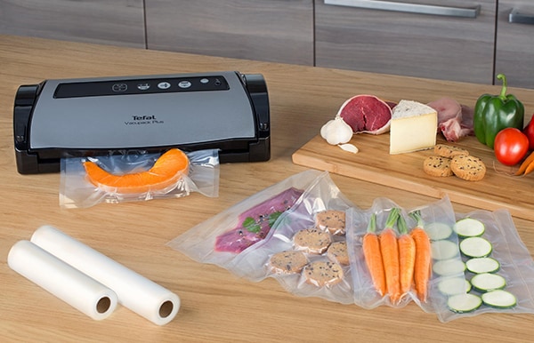 Aparat de vidat TEFAL VT256070, 130W, 2 role incluse, negru-inox