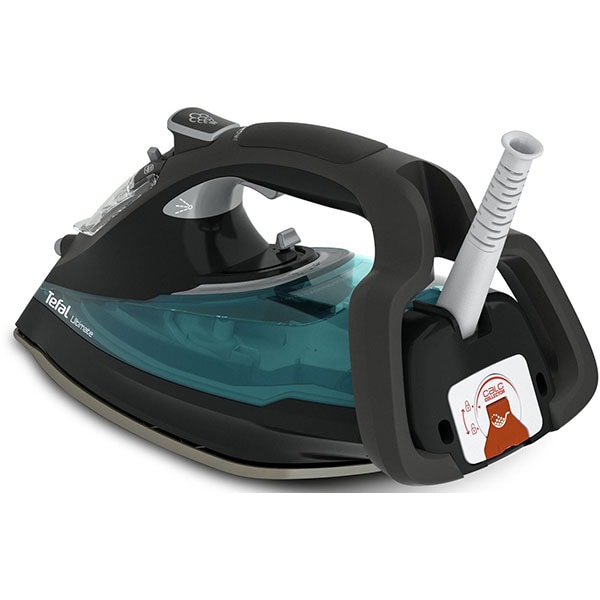 Fier de calcat TEFAL Ultimate FV9785E0, 3000W, 230g/min, 350ml, talpa Durilium AirGlide Autoclean, verde-negru