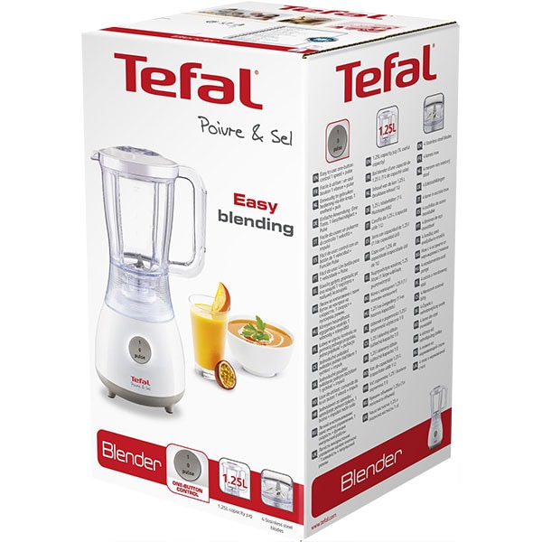 Blender TEFAL Poivre & Sel BL220111, 1.2l, 350W, alb