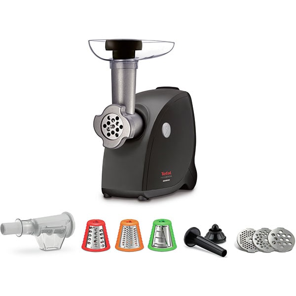 Masina de tocat carne TEFAL NE448838, 2.3kg/min, 2000W, accesoriu carnati/suc de rosii/kebbe, negru