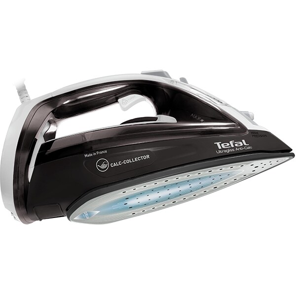 Fier de calcat TEFAL Ultragliss FV4963E0, 2500W, 170g/min, 270ml, talpa Durilium, gri inchis-alb