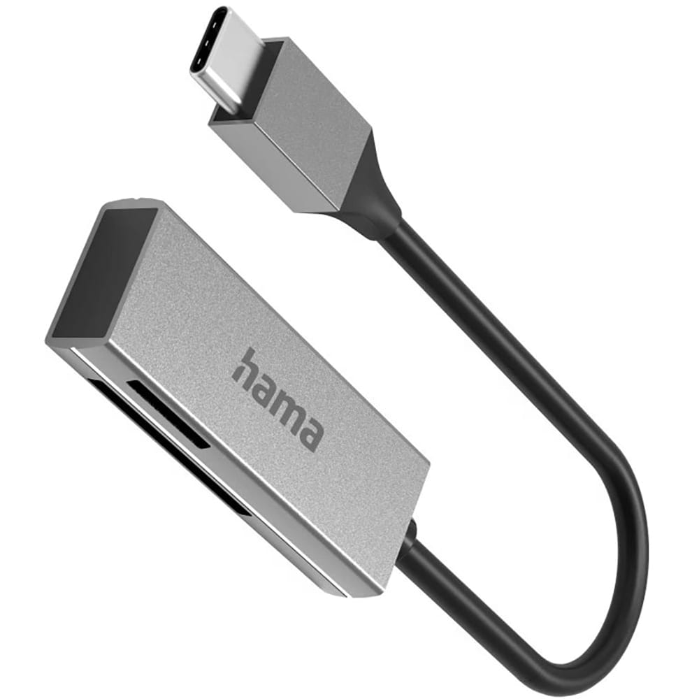 Cititor de carduri HAMA 200131, USB Type-C, SD/microSD, negru
