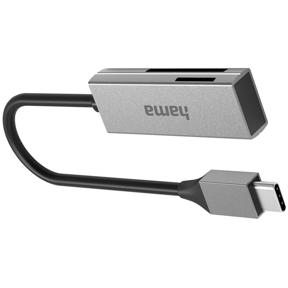 Cititor de carduri HAMA 200131, USB Type-C, SD/microSD, negru