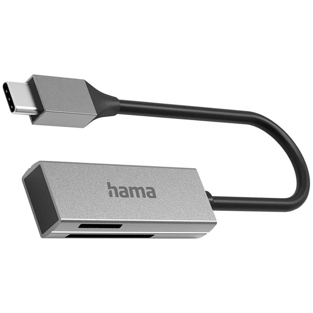 Cititor de carduri HAMA 200131, USB Type-C, SD/microSD, negru