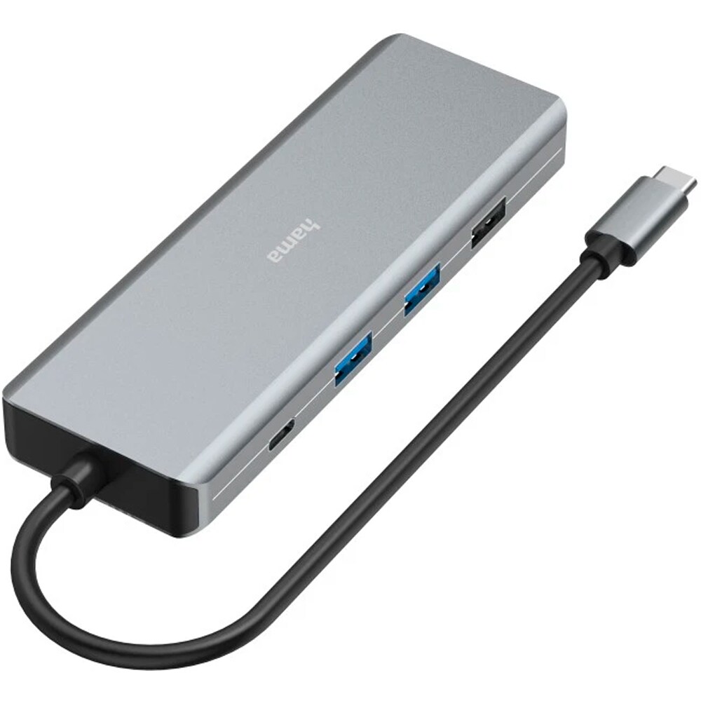 Hub USB Type-C HAMA 200142, USB 3.2, USB-C, USB-A, Ethernet, HDMI, gri