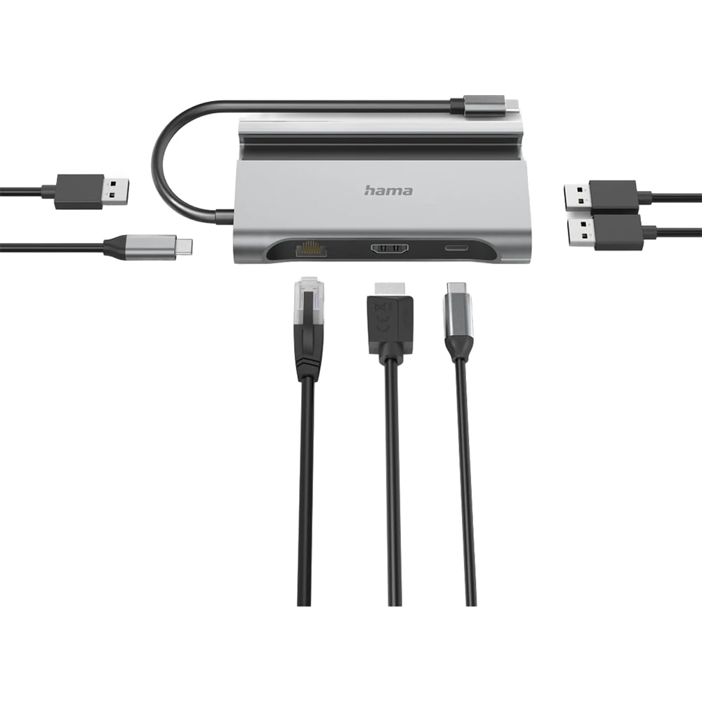 Hub USB Type-C HAMA 200143, USB 3.1, HDMI, Ethernet, gri