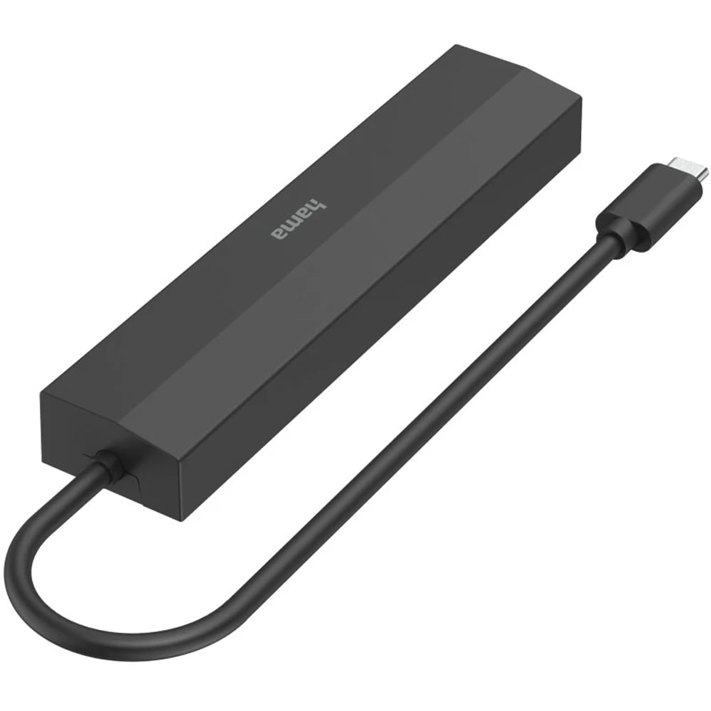 Hub USB Type-C HAMA 200144, USB 3.2, USB-C, HDMI, Ethernet, negru