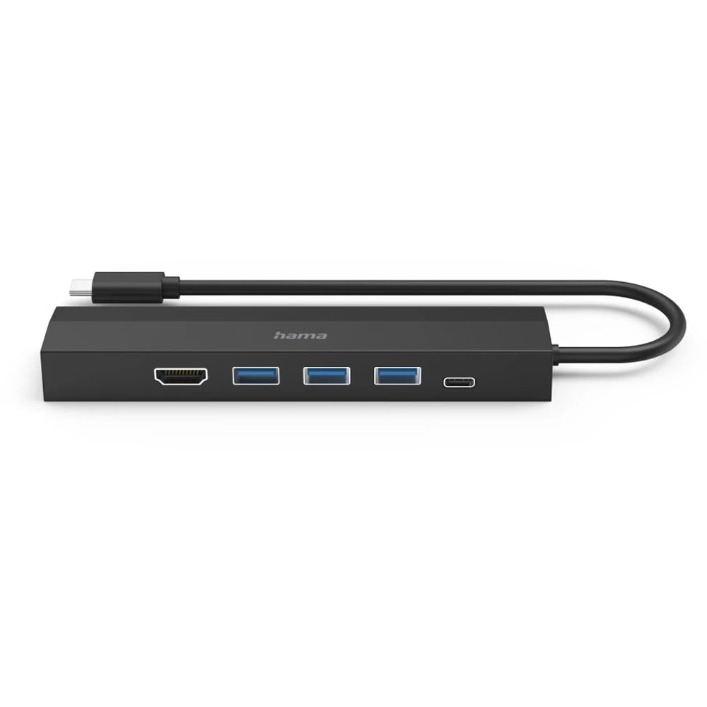 Hub USB Type-C HAMA 200144, USB 3.2, USB-C, HDMI, Ethernet, negru