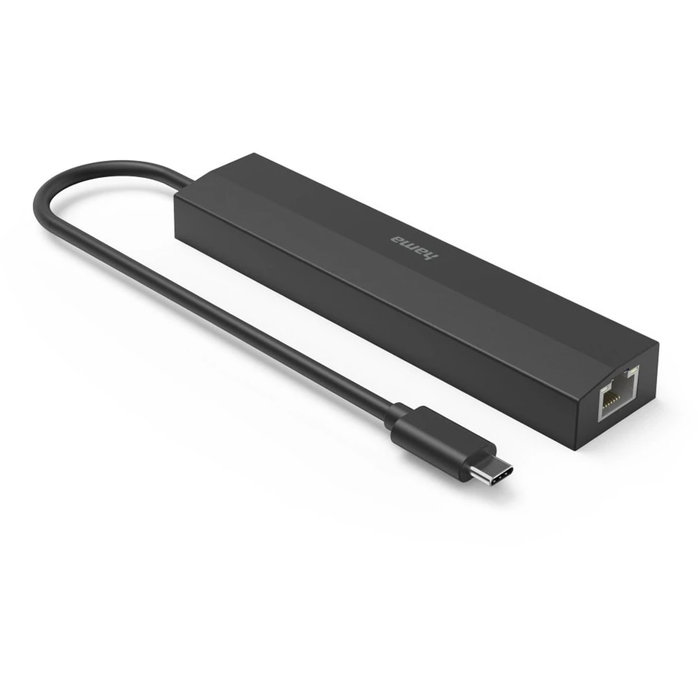 Hub USB Type-C HAMA 200144, USB 3.2, USB-C, HDMI, Ethernet, negru