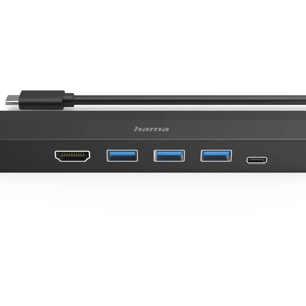 Hub USB Type-C HAMA 200144, USB 3.2, USB-C, HDMI, Ethernet, negru