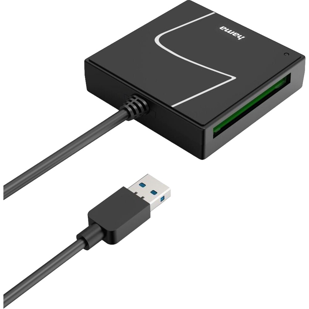Cititor de carduri HAMA 200148, USB-A 3.2 Gen1, adaptor USB-C, SD/microSD, negru