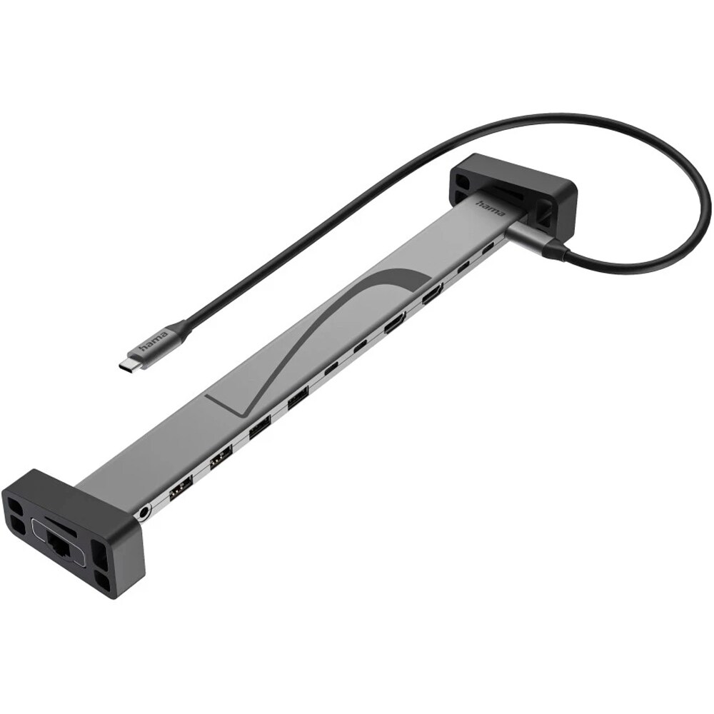HUB USB Type-C HAMA 200149, USB-C, USB-A, Ethernet, HDMI, Jack 3.5 mm, gri