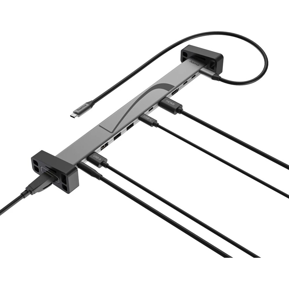 HUB USB Type-C HAMA 200149, USB-C, USB-A, Ethernet, HDMI, Jack 3.5 mm, gri