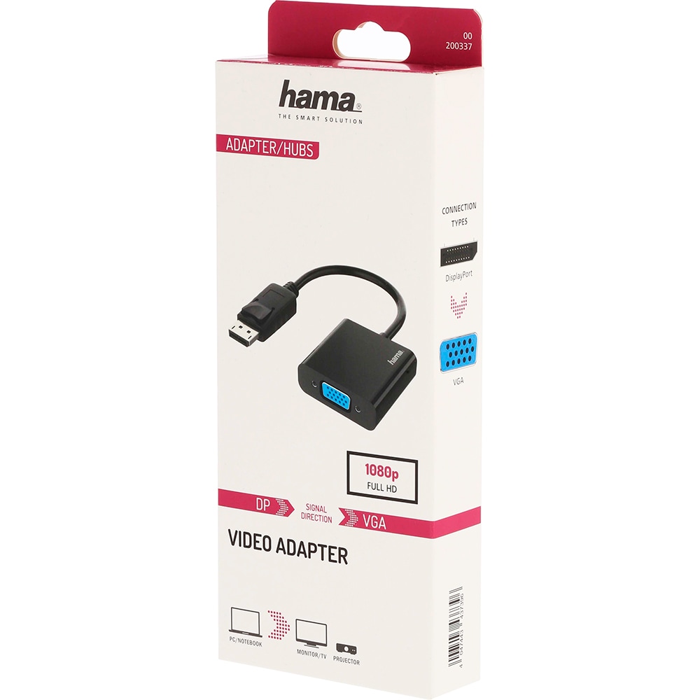 Adaptor DisplayPort - VGA HAMA 200337, negru