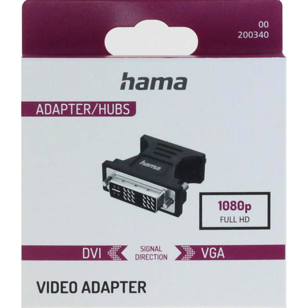 Adaptor DVI - VGA HAMA 200340, negru