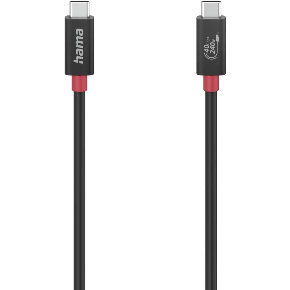 Cablu USB4 USB-C - USB-C HAMA 200779, 40Gbps, 240W, 8K, 1m, negru