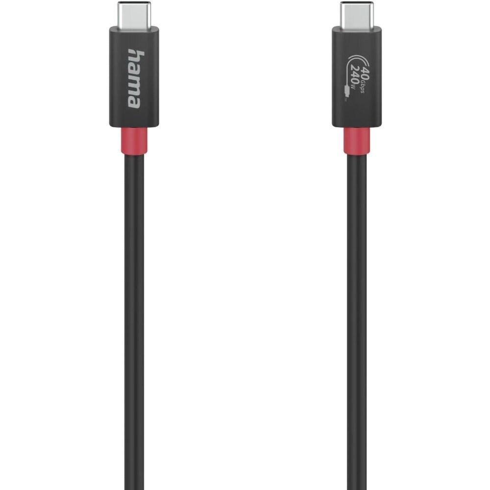 Cablu USB4 USB-C - USB-C HAMA 200779, 40Gbps, 240W, 8K, 1m, negru