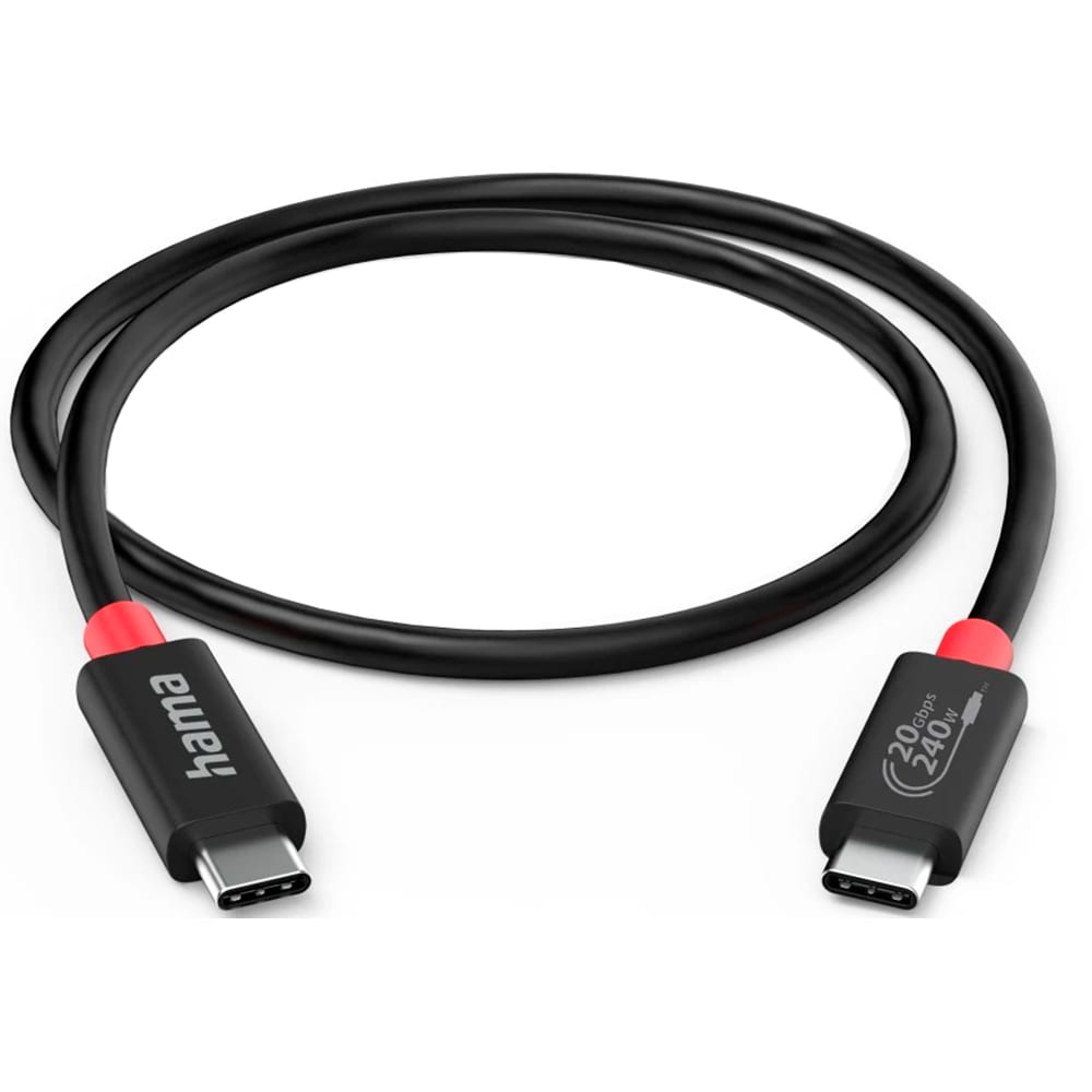 Cablu USB4 Gen2 USB-C - USB-C HAMA 200788, 20Gbps, 240W, 8K, 2m, negru