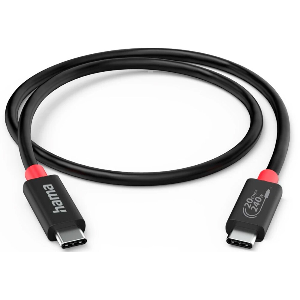 Cablu USB4 Gen2 USB-C - USB-C HAMA 200788, 20Gbps, 240W, 8K, 2m, negru
