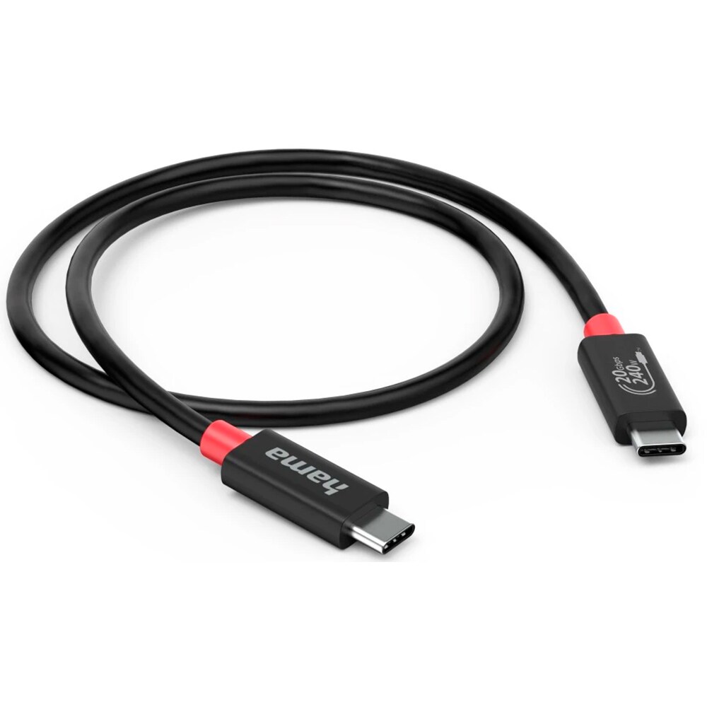 Cablu USB4 Gen2 USB-C - USB-C HAMA 200788, 20Gbps, 240W, 8K, 2m, negru