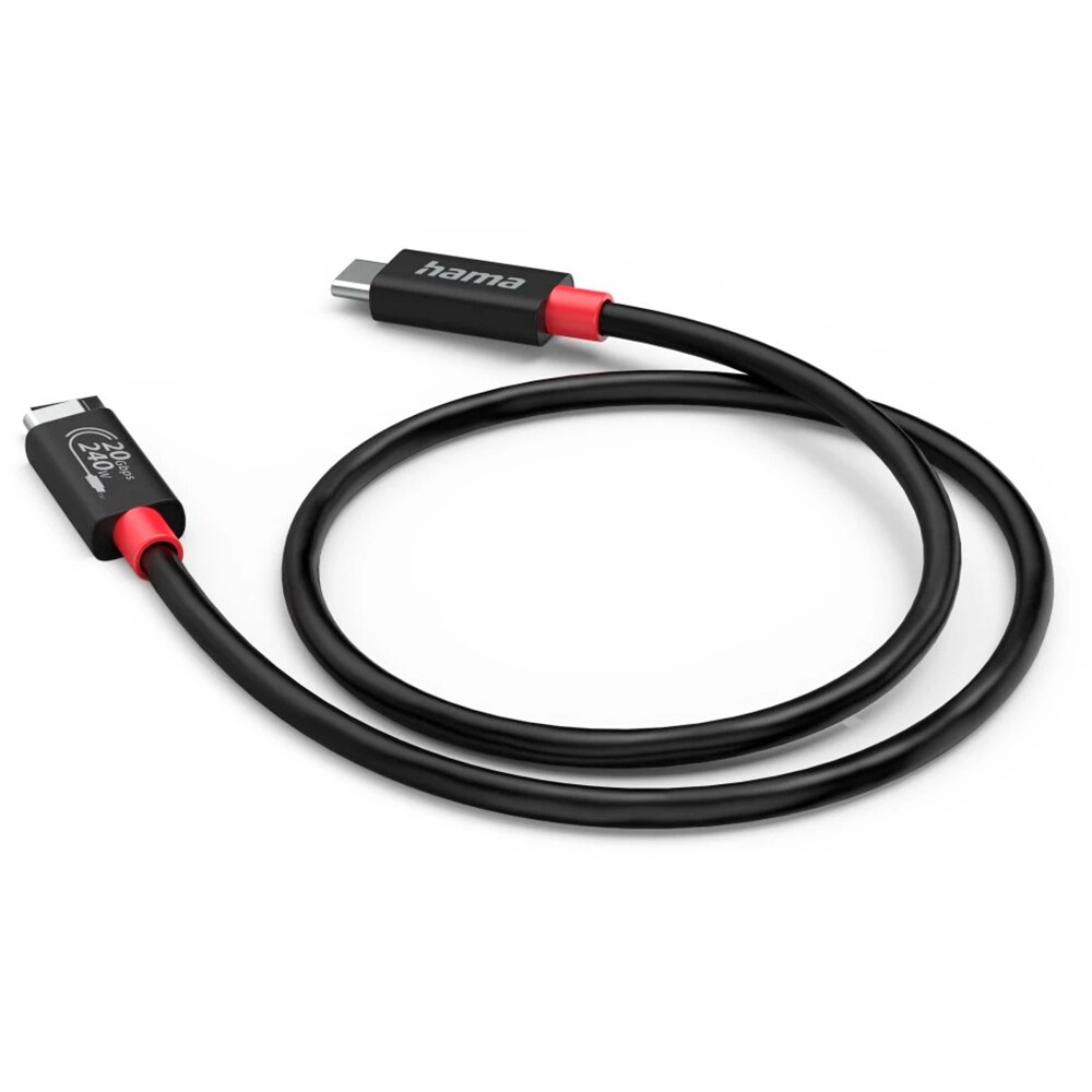 Cablu USB4 Gen2 USB-C - USB-C HAMA 200788, 20Gbps, 240W, 8K, 2m, negru